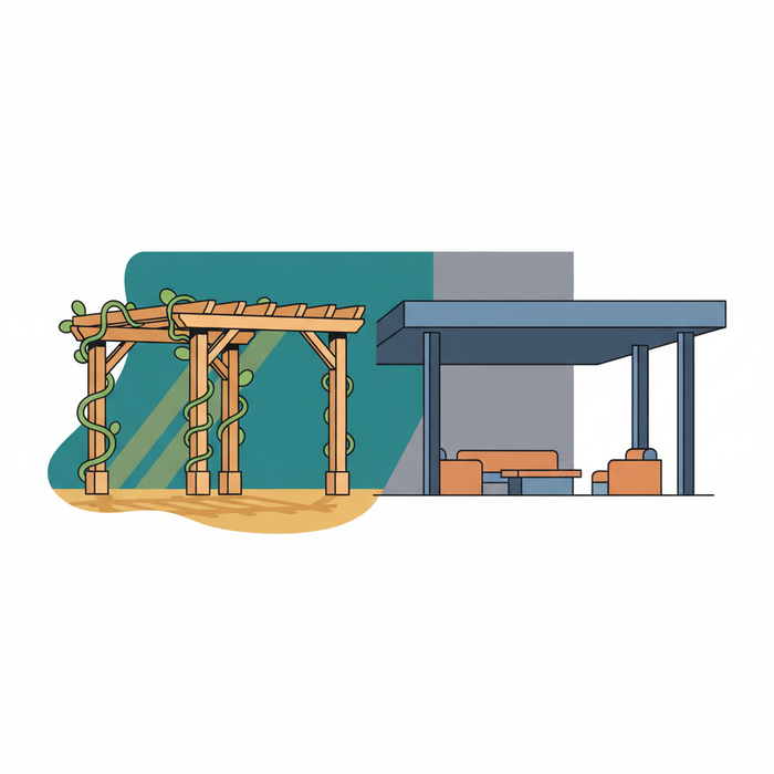 Illustration for Pergola vs. Patio Cover: Choosing the Best Outdoor Structure for Your Home