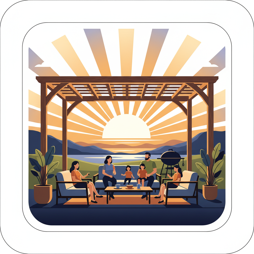 Illustration for Learn How Sunset Pergola Kits Simplify DIY Outdoor Living Transformations