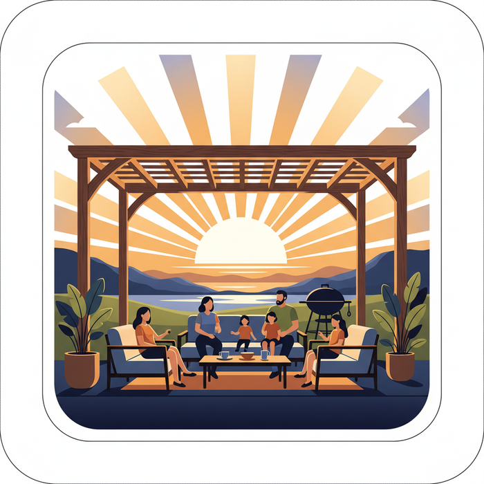 Illustration for Learn How Sunset Pergola Kits Simplify DIY Outdoor Living Transformations