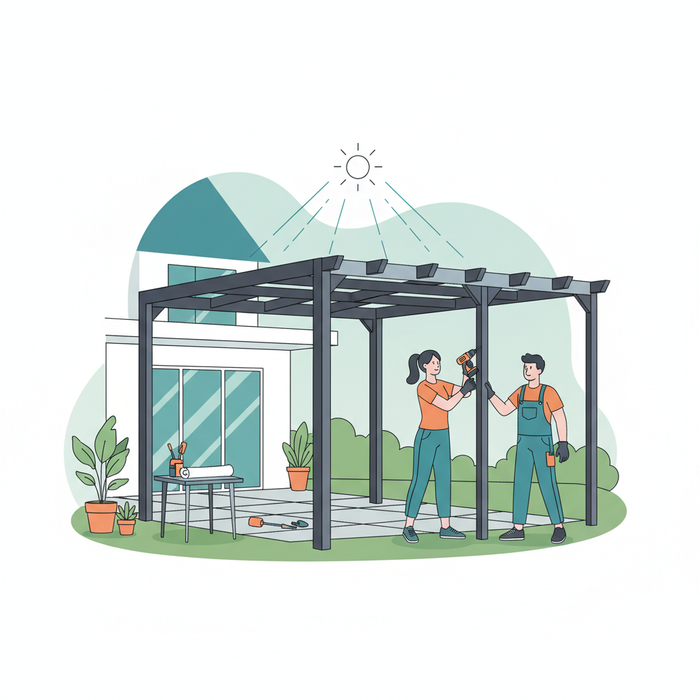 Illustration for DIY Aluminum Pergola Installation: A Complete Step-by-Step Guide for Homeowners