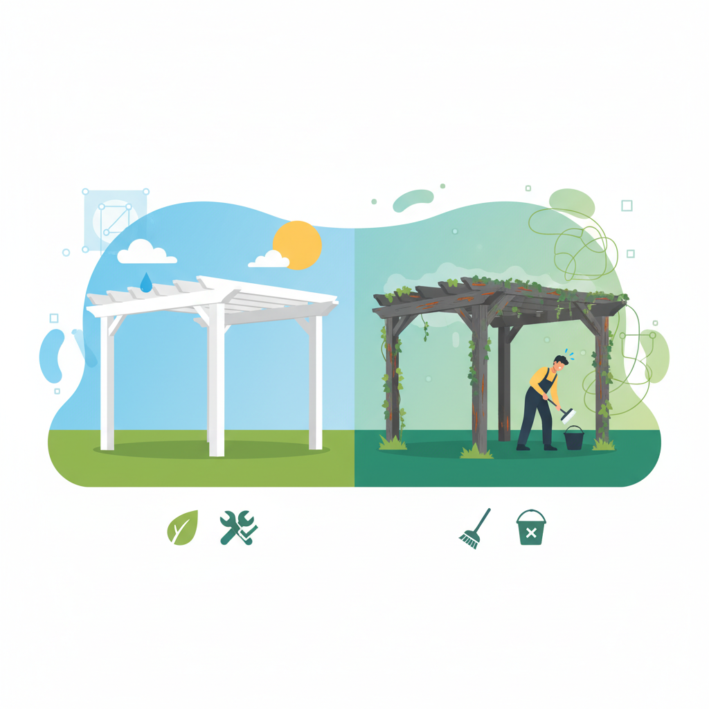 Illustration for The Smart Choice: Vinyl Pergola Kit Maintenance Advantages Over Other Materials