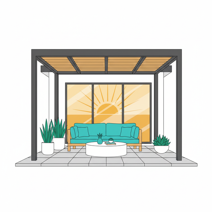 Illustration for Selecting the Perfect Pergola Kit Size and Style for Your Patio Remodel