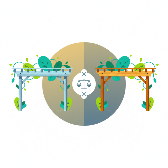 Illustration for Vinyl vs. Wood Pergola: The Ultimate Guide for Durable Outdoor Living