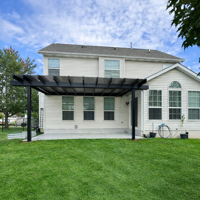 Luxury Attached Rainproof Patio Cover – Vinyl/Aluminum Frame, Polycarbonate Roof – Up to 20' x 20' – Made in USA