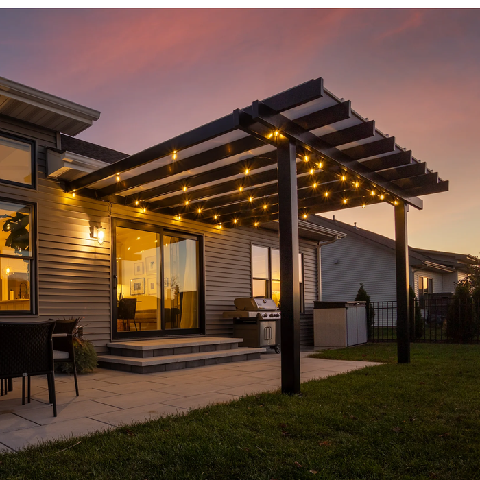 Large Luxury Patio Cover Attached to House – Vinyl/Aluminum Frame w/ Solid Roof – Up to 32' x 20' – Made in USA