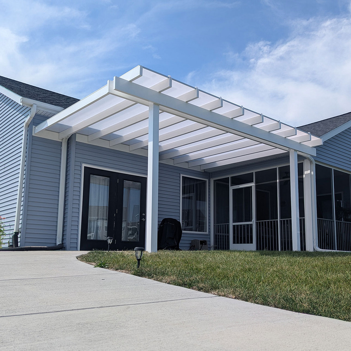 Large Luxury Patio Cover Attached to House – Vinyl/Aluminum Frame w/ Solid Roof – Up to 32' x 20' – Made in USA