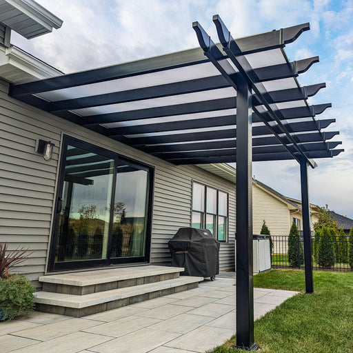 Vinyl & Aluminum Pergola on Deck (81209)