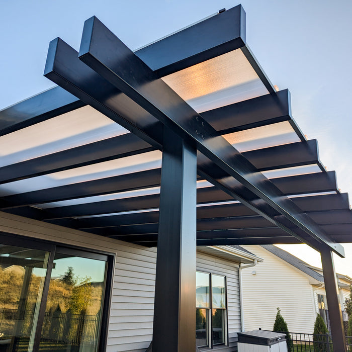 Large Luxury Patio Cover Attached to House – Vinyl/Aluminum Frame w/ Solid Roof – Up to 32' x 20' – Made in USA