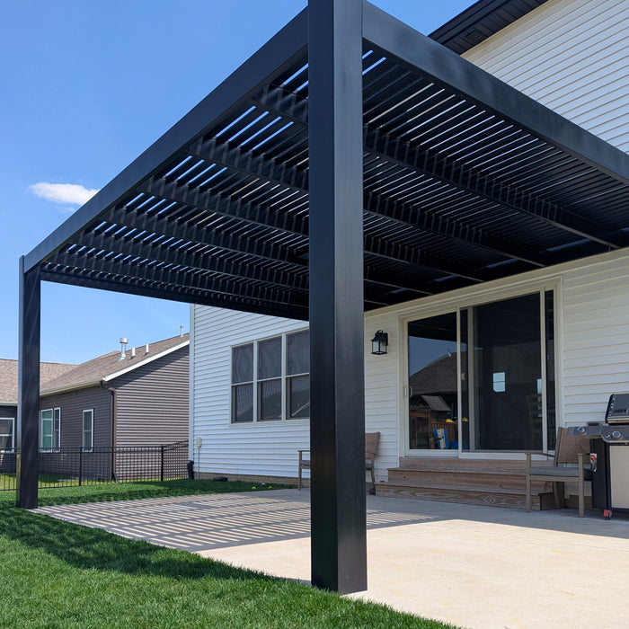Luxury Wall-Mounted Vinyl Pergola w/ Heavy-Duty Aluminum Frame – Up to 16' x 16' – Made in USA