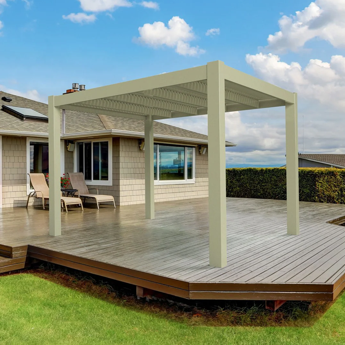 High-End Modern Outdoor Pergola – All-Vinyl Exterior With Aluminum Frame – Up to 16' x 16' – Made in USA