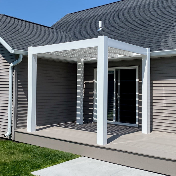 High-End Modern Outdoor Pergola – All-Vinyl Exterior With Aluminum Frame – Up to 16' x 16' – Made in USA