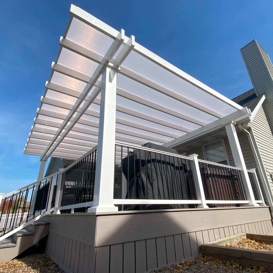 DIY Backyard Pergola With Solid Roof (70910)
