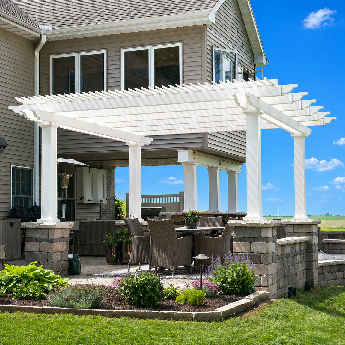 customizable pergola with traditional freestanding design