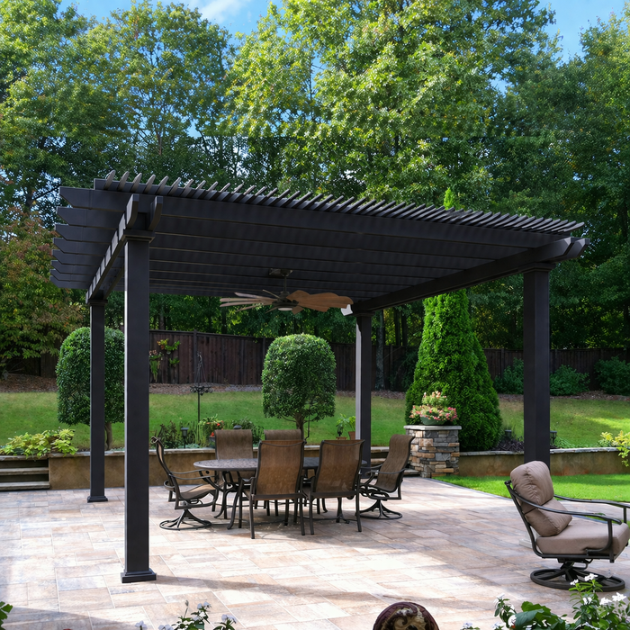 Luxury Freestanding Outdoor Vinyl Pergola With Heavy-Duty Aluminum Frame – Up to 32' x 24' – Made in USA