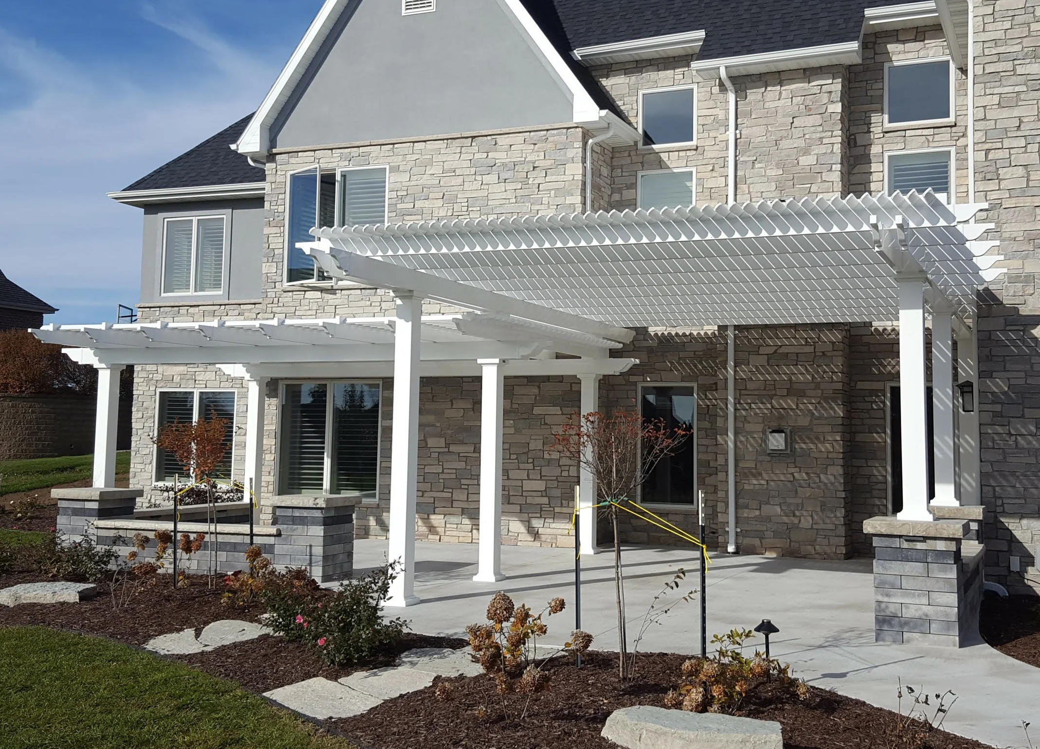 small pergola kit in a traditional freestanding four-post design