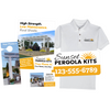 Picture of an Area Rep Starter Pack, which includes flyers, door hangers, business cards, a car magnet and a polo shirt